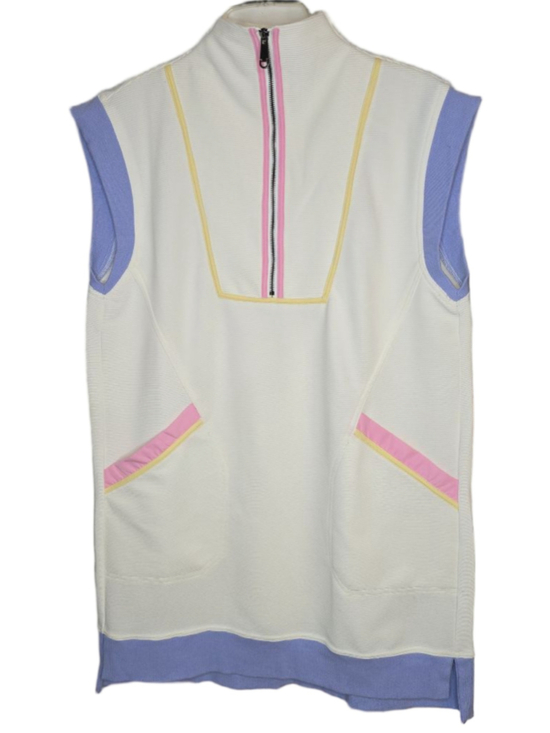entro Tops - Entro Womens M Ivory Pastel Quarter Zip Sleeveless Athleisure Tenniscore Tunic